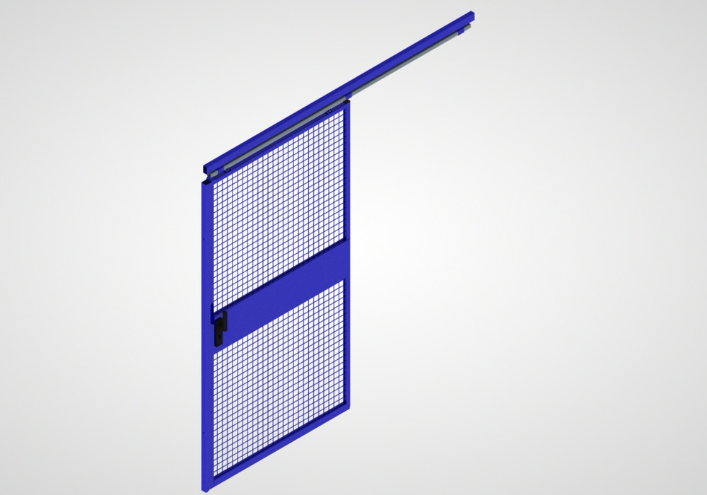 Partition wall system 9200, sliding door, one wing, W 1000 mm, ultramarine blue - 2