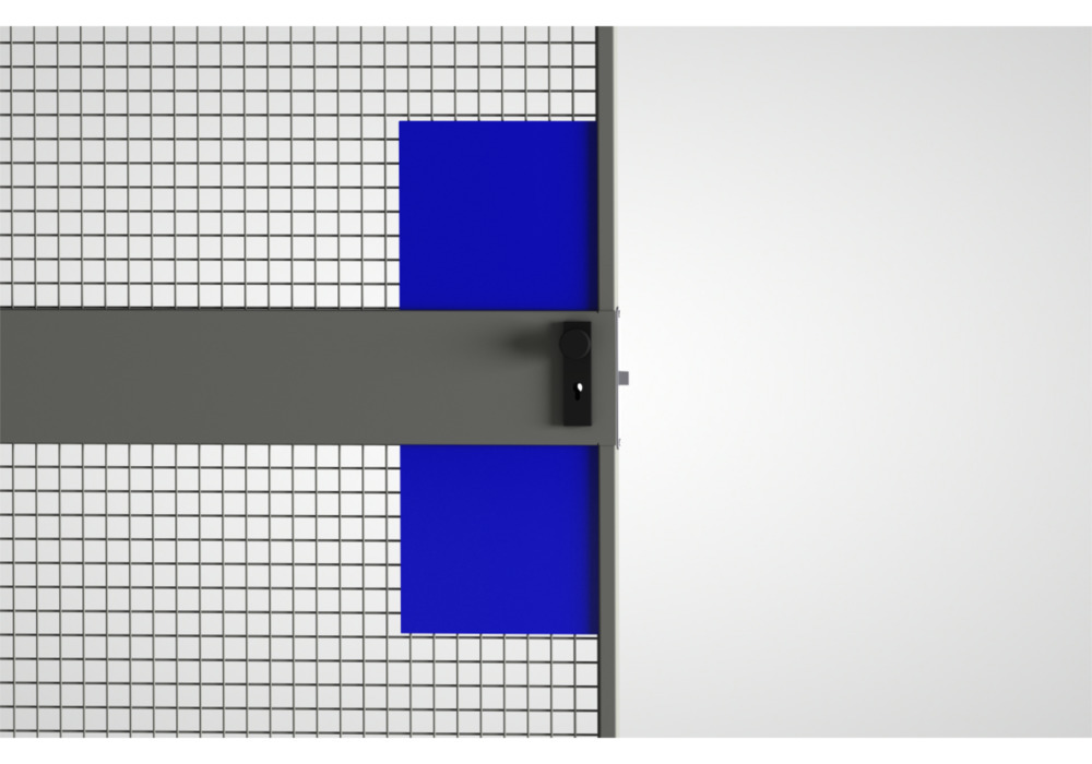 Partition wall system 9200, interchangeable door with reach-through protection, ultramarine blue - 2