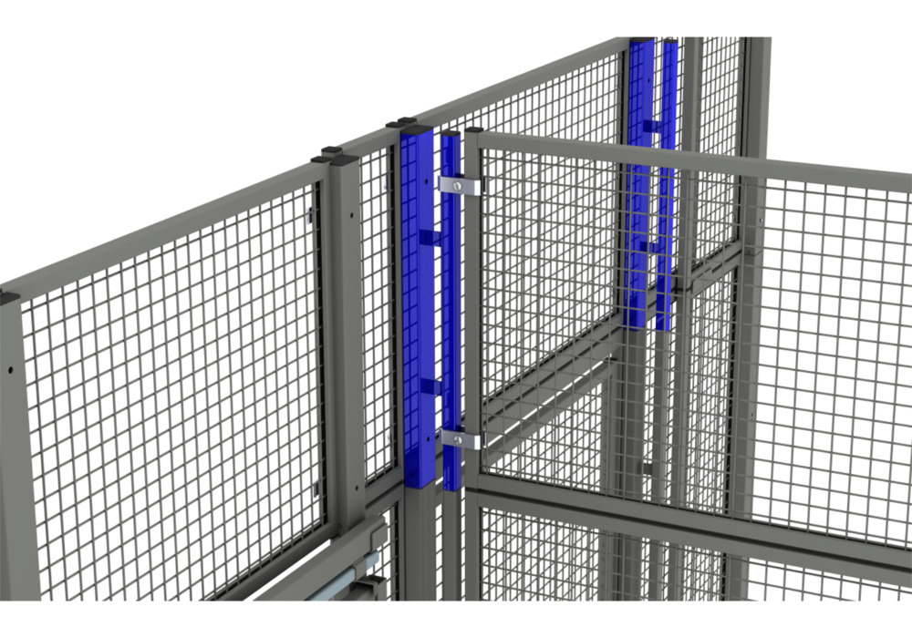 Partition wall system 9200, T add-on post, ultramarine blue - 2