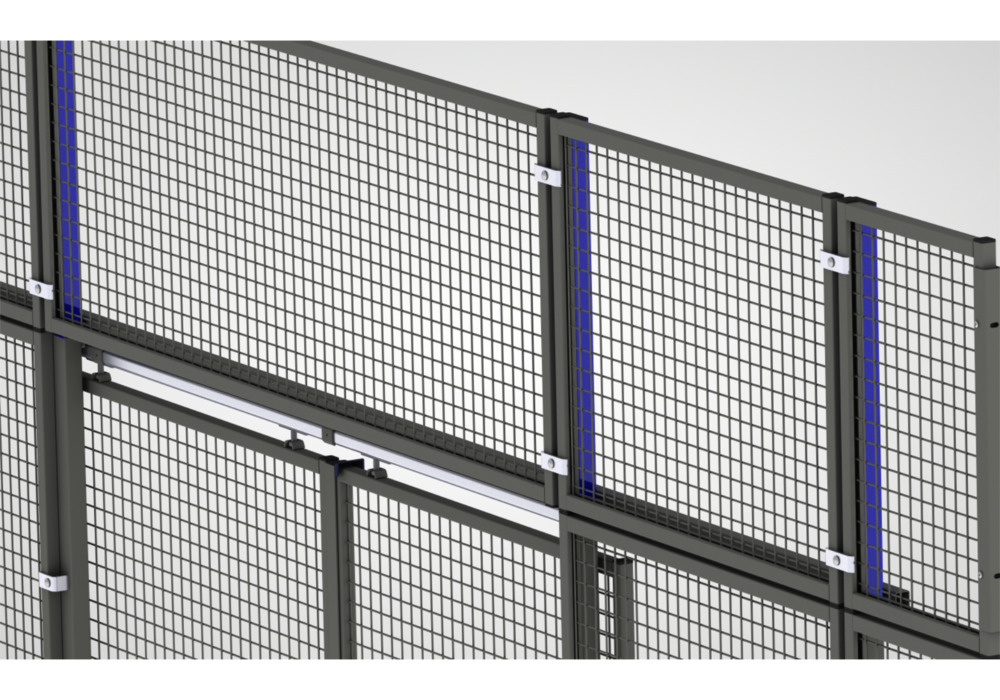 Partition wall system 9200, centre add-on post, ultramarine blue - 2