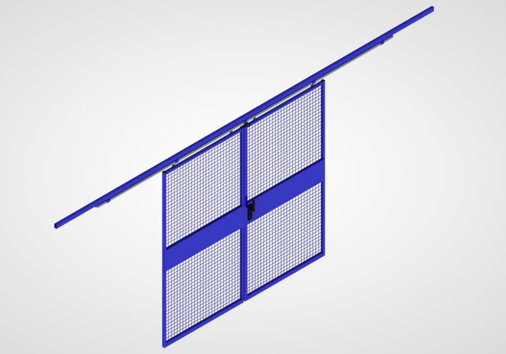Partition wall system 9200, sliding door, W 2000 mm, ultramarine blue - 2