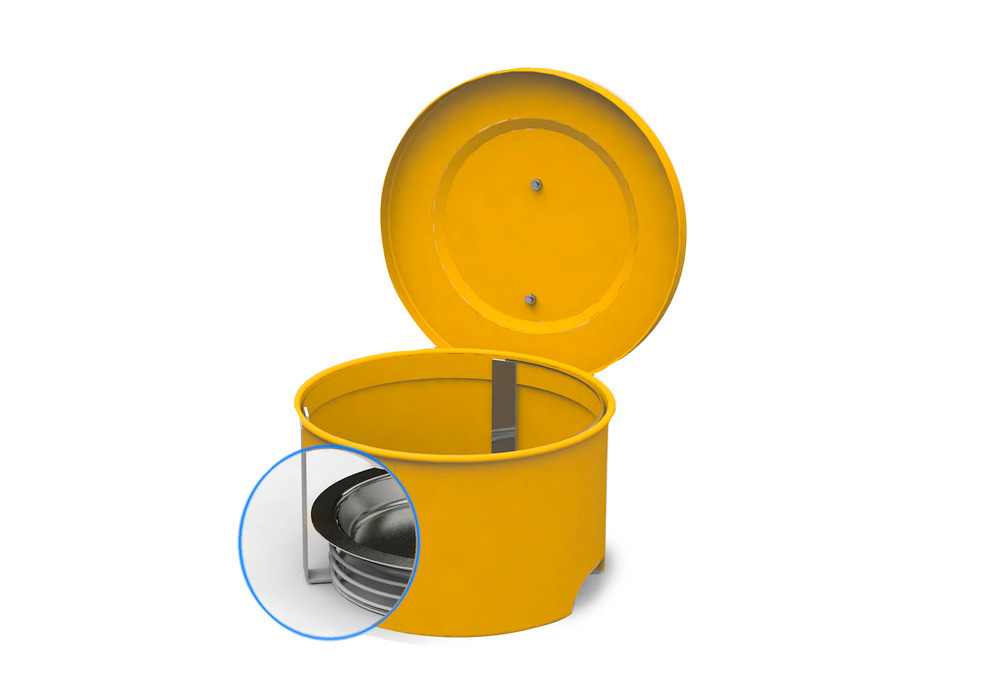 Recipiente de imersão para lavagem de peças pequenas, aço lacado, amarelo, com cesto, 4 litros - 2