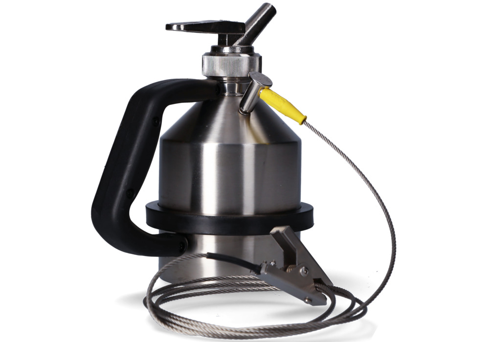 FALCON safety jug in stainless steel, with fine dosing tap, 1 litre, with earthing connection - 2