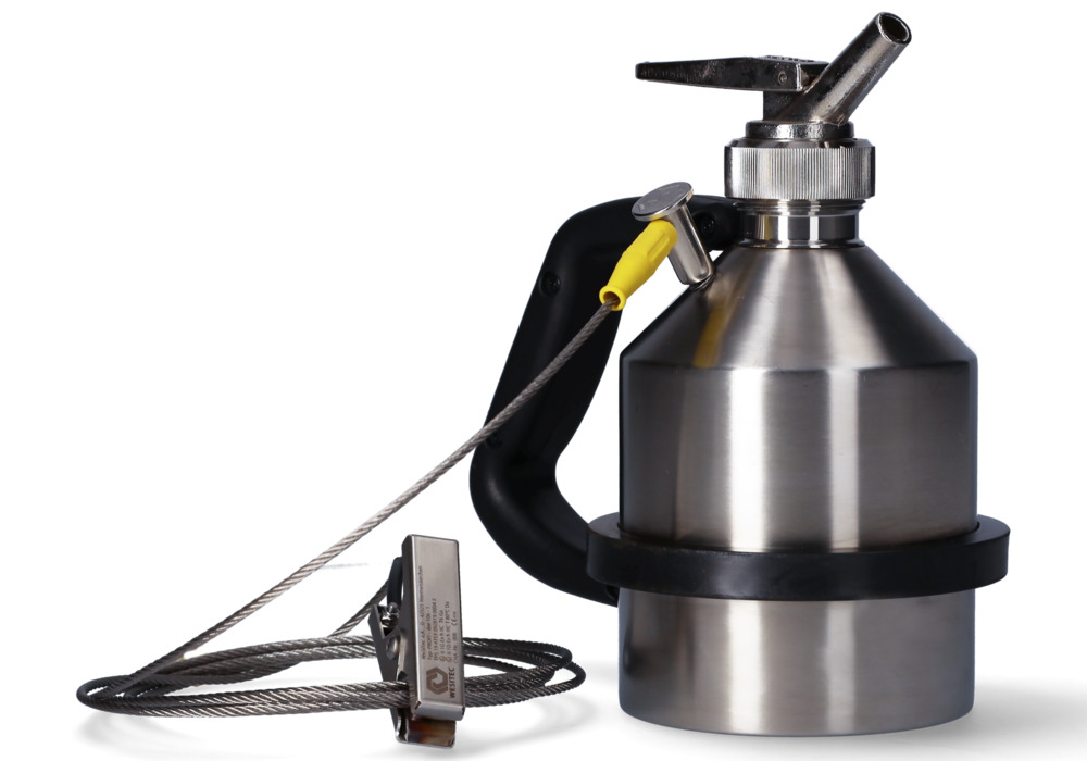 FALCON safety jug in stainless steel, with fine dosing tap, 1 litre, with earthing connection - 1