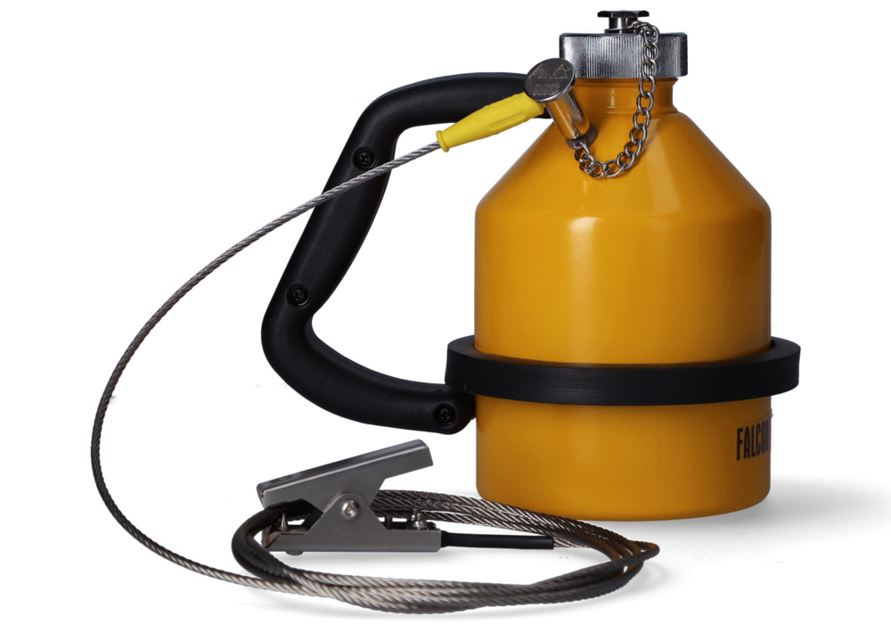 FALCON steel safety jug, painted, with screw cap, 1 litre, with earthing connection - 1