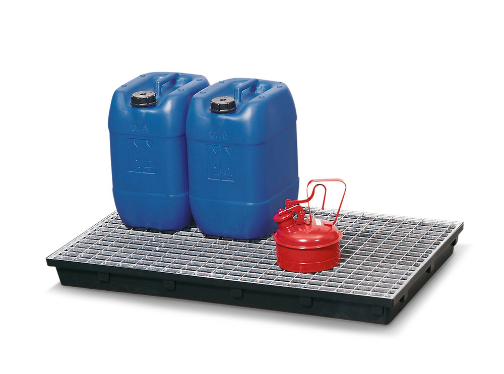 Grid, galvanized, for polyethylene spill tray, 36 litre capacity - 1