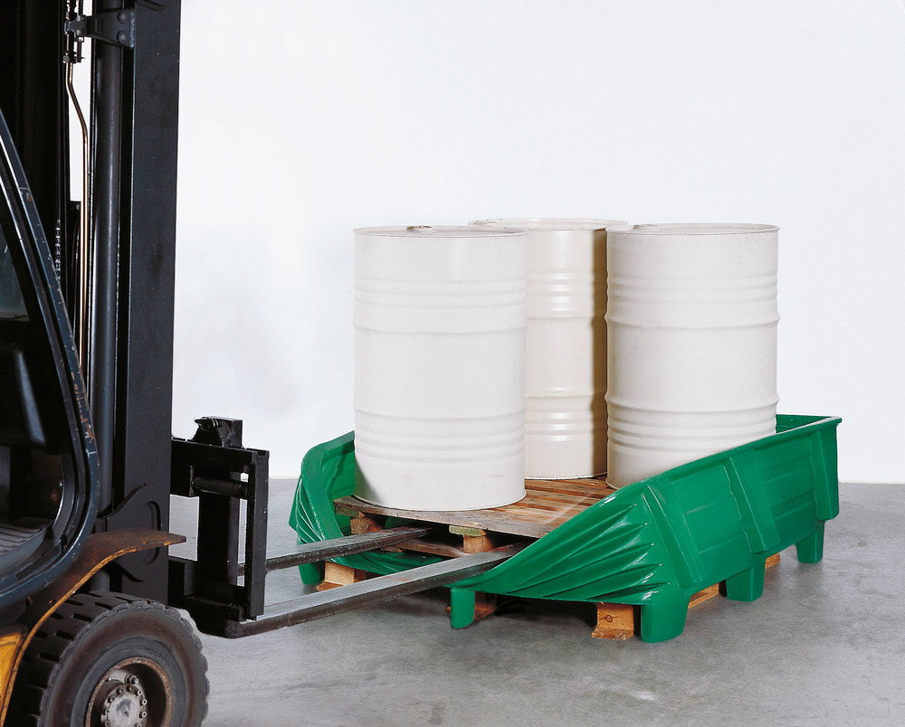 Säkerhetskar SW av polyetylen (PE), för 4 fat à 200 liter, grön - 4