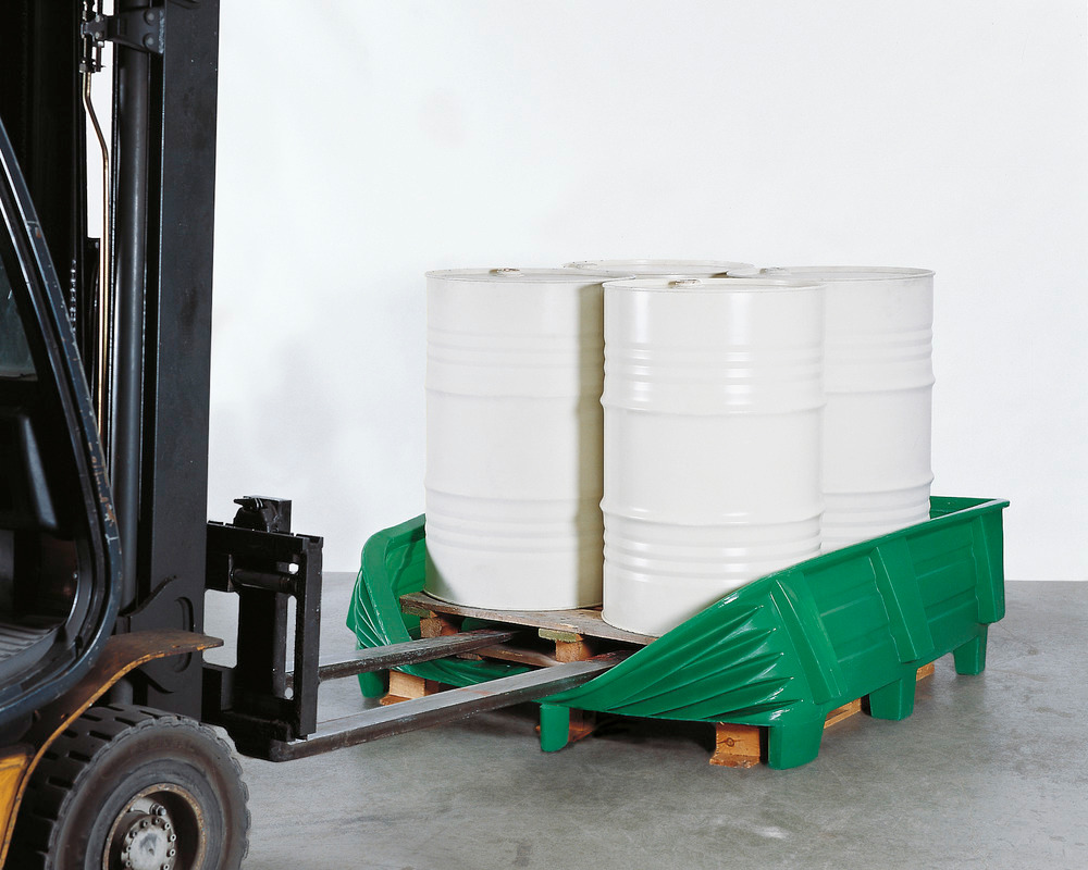 Säkerhetskar SW av polyetylen (PE), för 4 fat à 200 liter, grön - 2