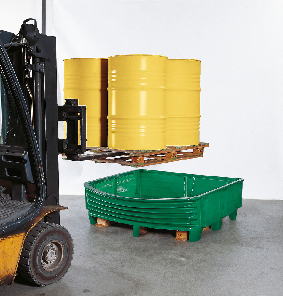 Säkerhetskar SW av polyetylen (PE), för 4 fat à 200 liter, grön - 7