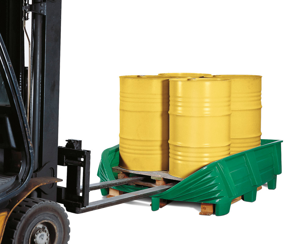 Spill guard pallet converters, polyethylene, for 4x205 litre drums, without pallet, 430 ltr capacity - 2