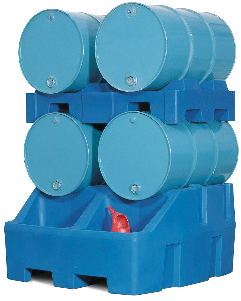 Tappestation RS af polyethylen (PE), inkl. tromlepalle af PE, til 4 tromler à 200 liter - 1