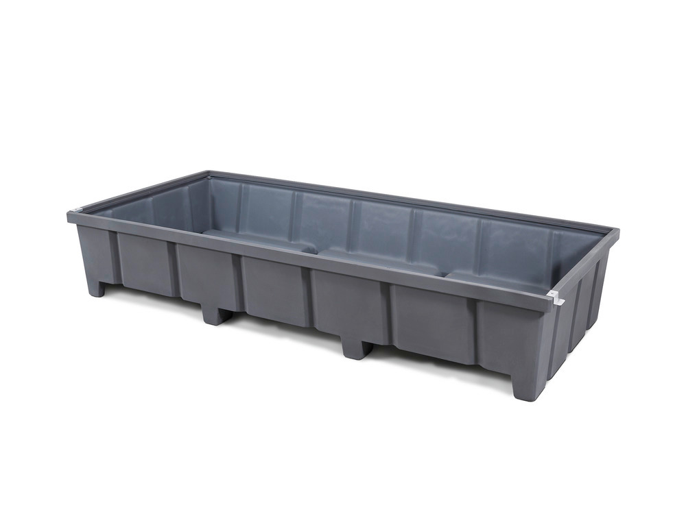 Spill tray in plastic for underneath the rack, for shelf width 2700 mm, 2680 x 1315 x 490 mm - 1