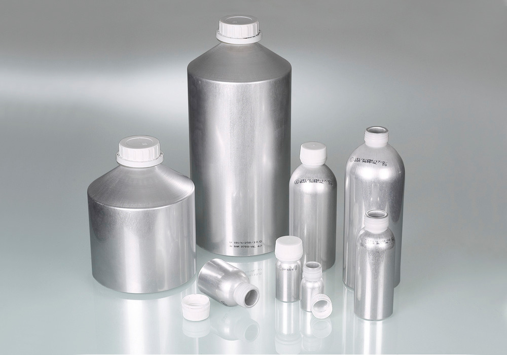 Aluminum bottle, UN, AL 99.5, 3000 ml w/ cap - 1