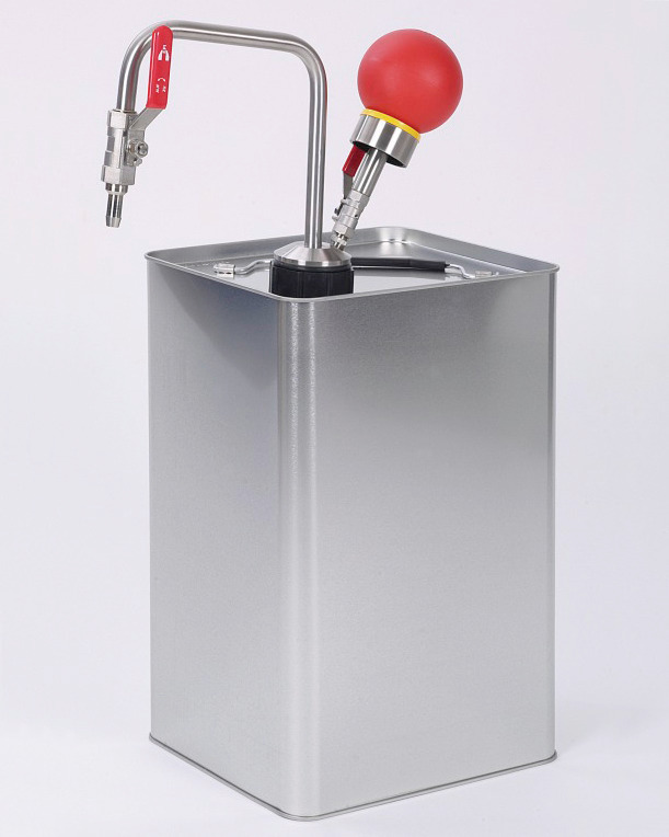 Solvent pump hand operated for tin-foil can., 60cm - 7