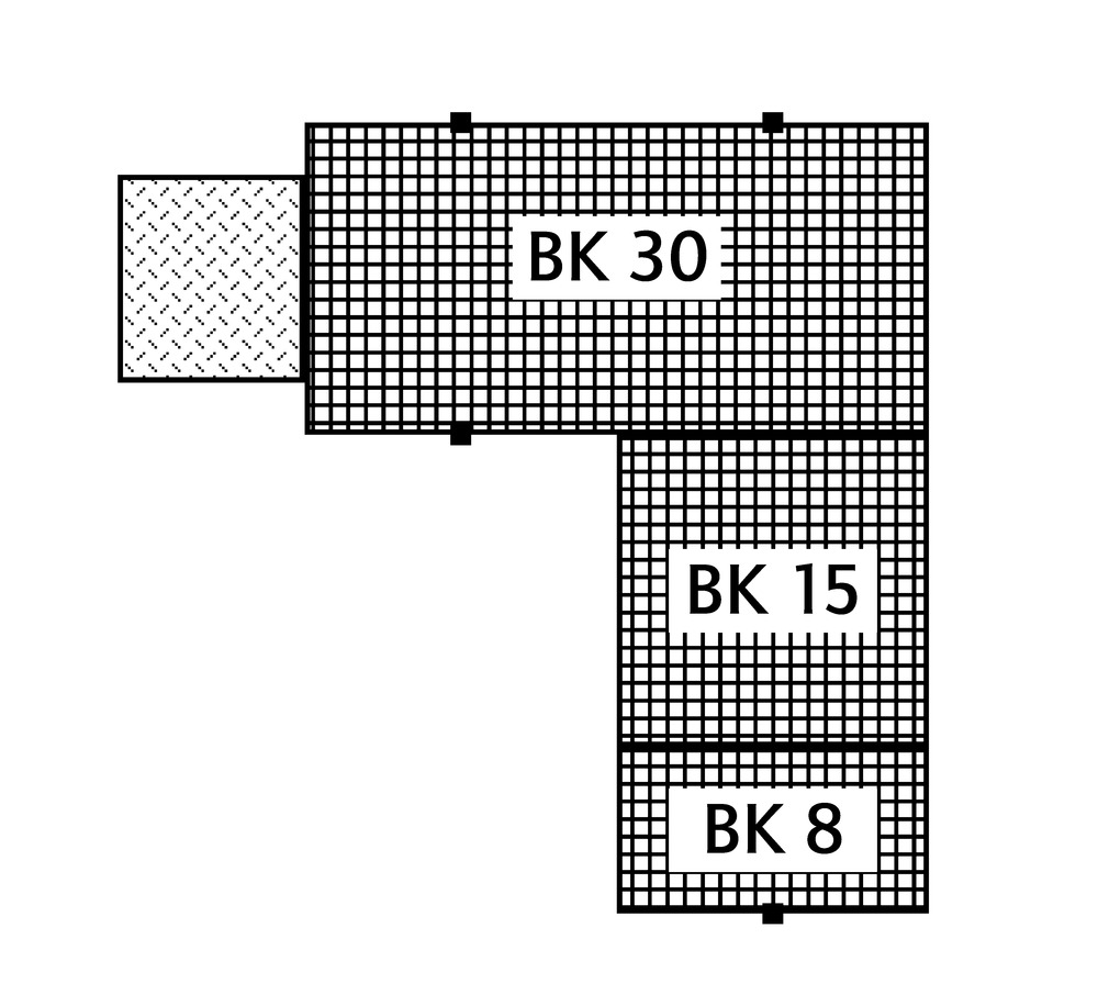 Módulo de retención BK 30.15 de polieitleno (PE), con rejilla galvanizada,3000 x 1500 x 150 mm - 6