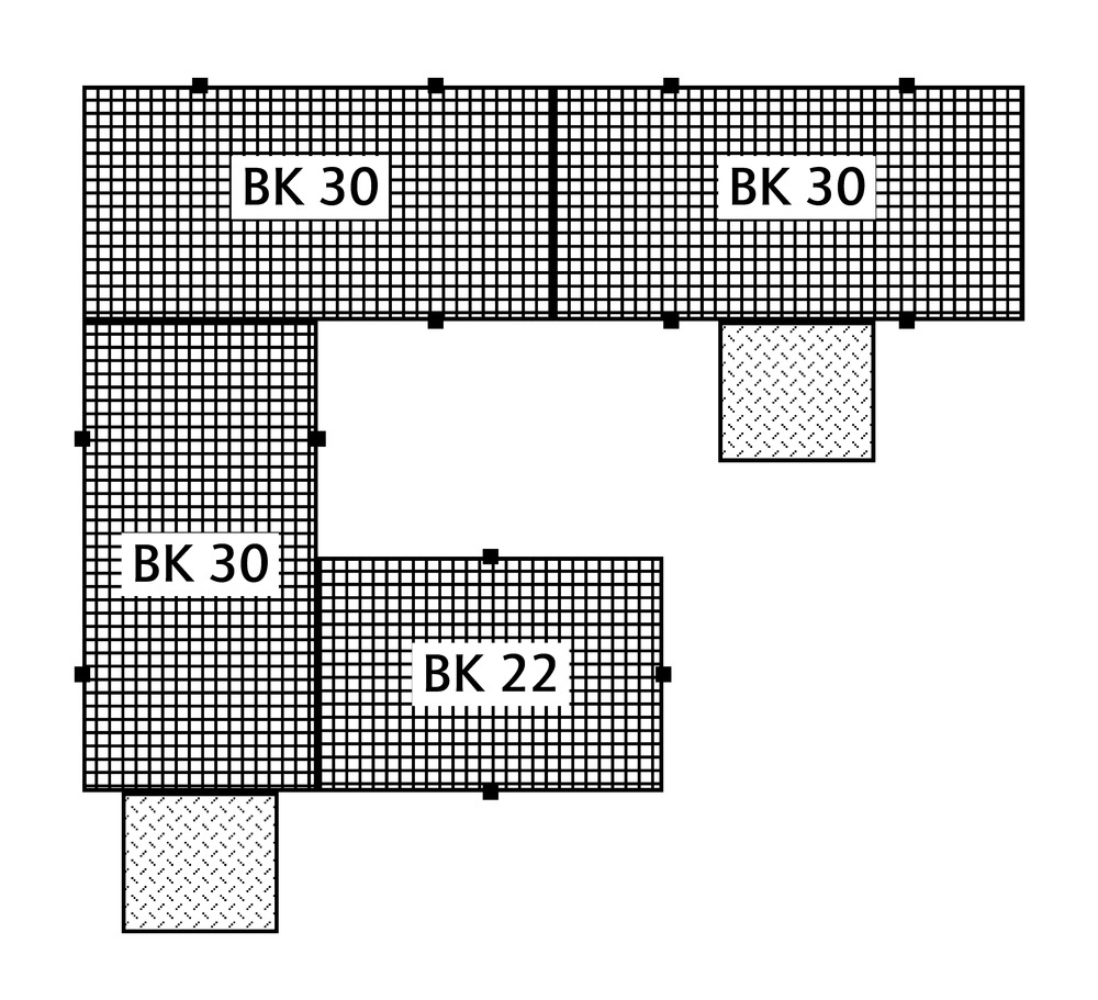 Podlahová plošina classic-line, PE, so zinkovaným roštom, 790x1500x150 - 2