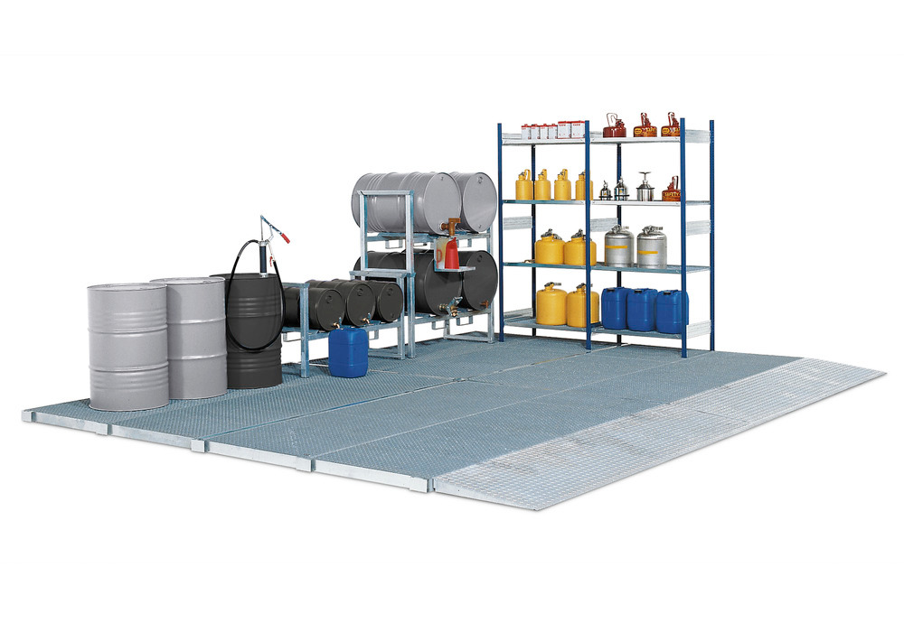 Spill decking classic-line, galvanised, with grid, wheel load 2000 kg, 1862x1362x78 - 2