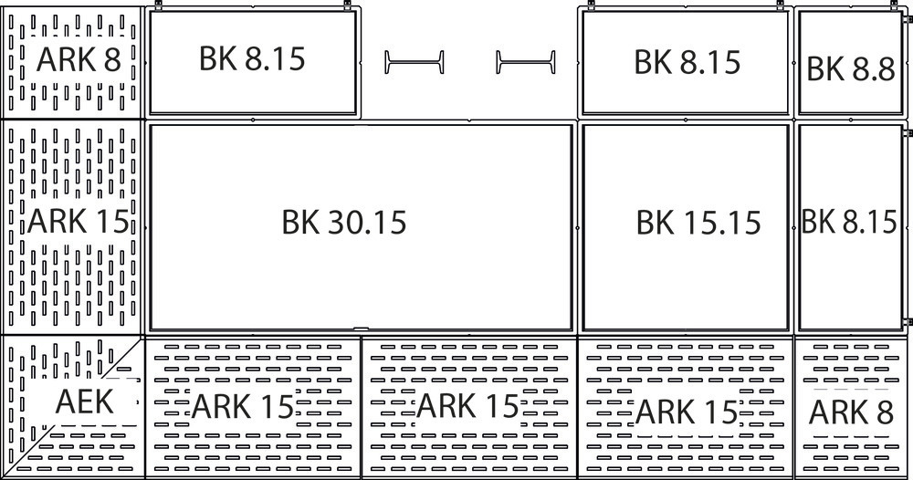 Hoekopijplaat AEK van polyethyleen (PE) voor vloerelementen BK - 3