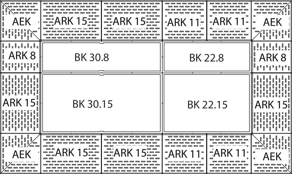 Módulo de retención BK 22.8 en polietileno (PE), con rejilla de PE, 2200 x 800 x 150 mm - 2