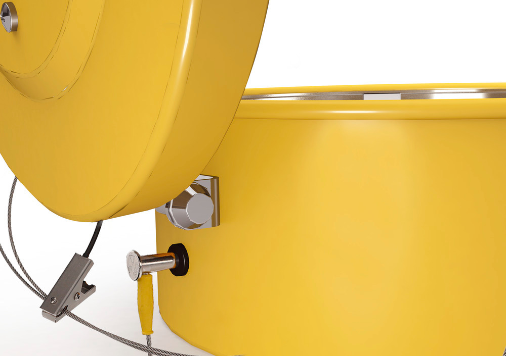 Recipiente de imersão para lavagem de peças pequenas, aço lacado, amarelo, com cesto, 4 litros - 5