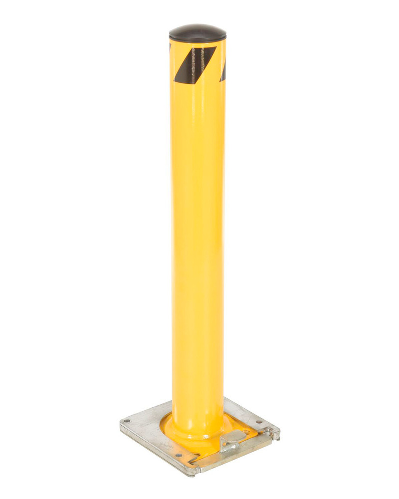 Vestil Steel Surface Mounted Removable Pipe Safety Bollard 36 In. x 4-1/2 In. Yellow - 1