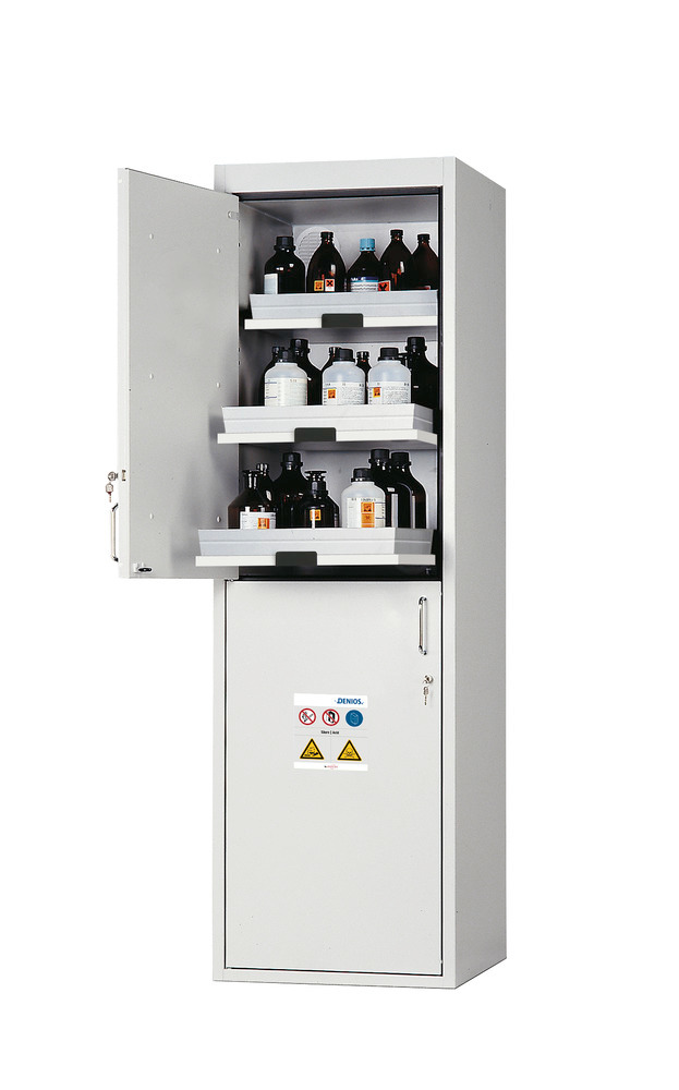 asecos acid and alkali cabinet SL 606 with door hinged left and 6 slide-out spill trays - 2