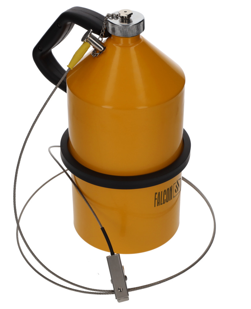 FALCON steel safety jug, painted, with screw cap, 5 litre, with earthing connection - 2