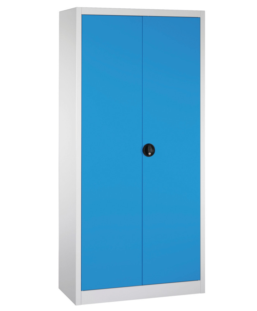 Armario de materiales con 4 estantes, A 935 mm, P 400 mm, H 1950 mm, gris, puertas azules - 2
