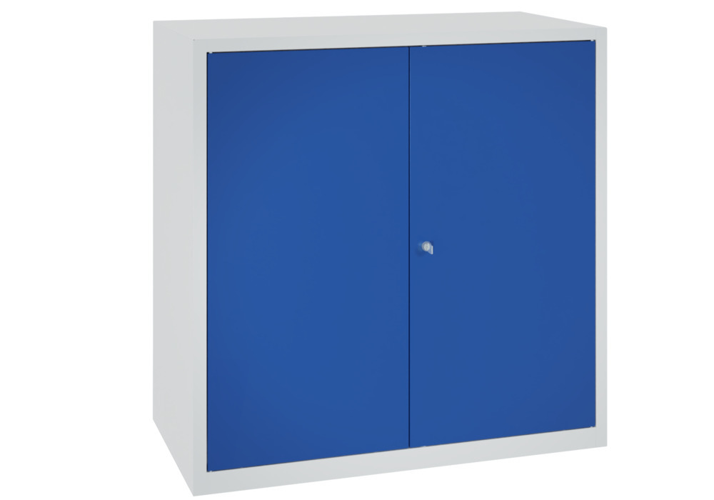 Dílenská skříň, 1 zásuvka, 2 police, š 1000, h 500, v 1000 mm, šedá, dveře modré - 2