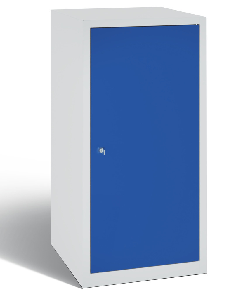Szafka podręczna z 1 szufladą, 2 półkami, szer. 500, głęb. 500, wys. 1000mm, szara, drzwi niebieskie - 2