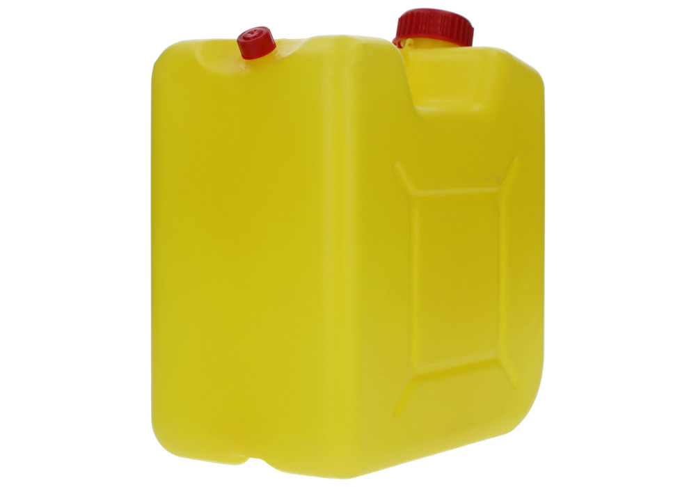 Kanystr z PE-HD, s plnícím otvorem a odvzdušňovacím šroubením, 10 litrů, žlutý - 9