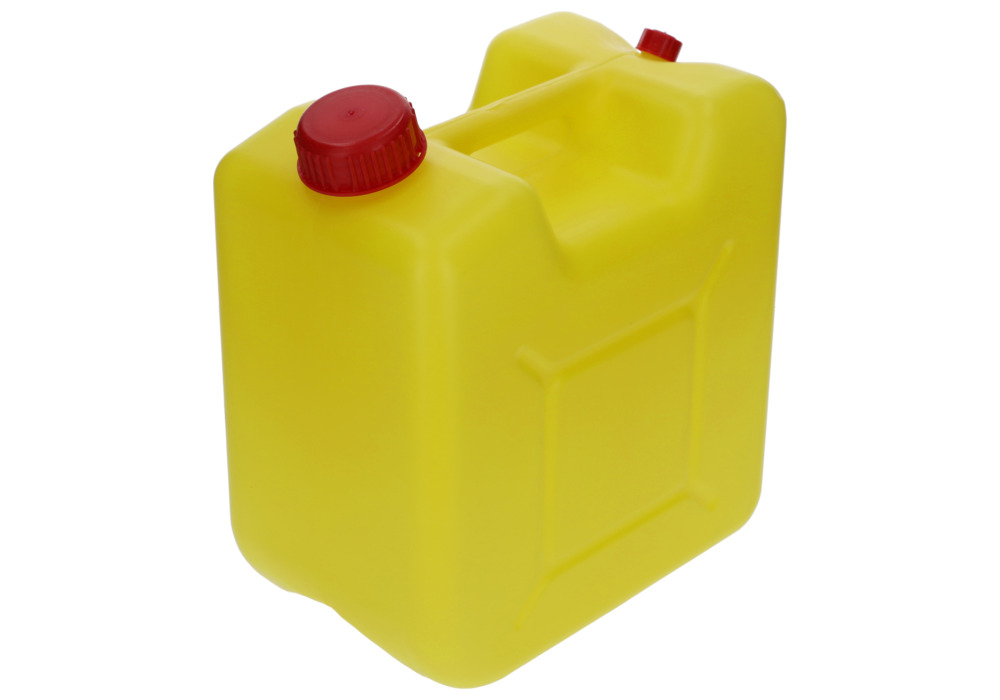 Entsorgungskanister aus PE-HD, mit Einfüllöffnung und Entlüftungsverschraubung, 10 Liter, gelb - 6