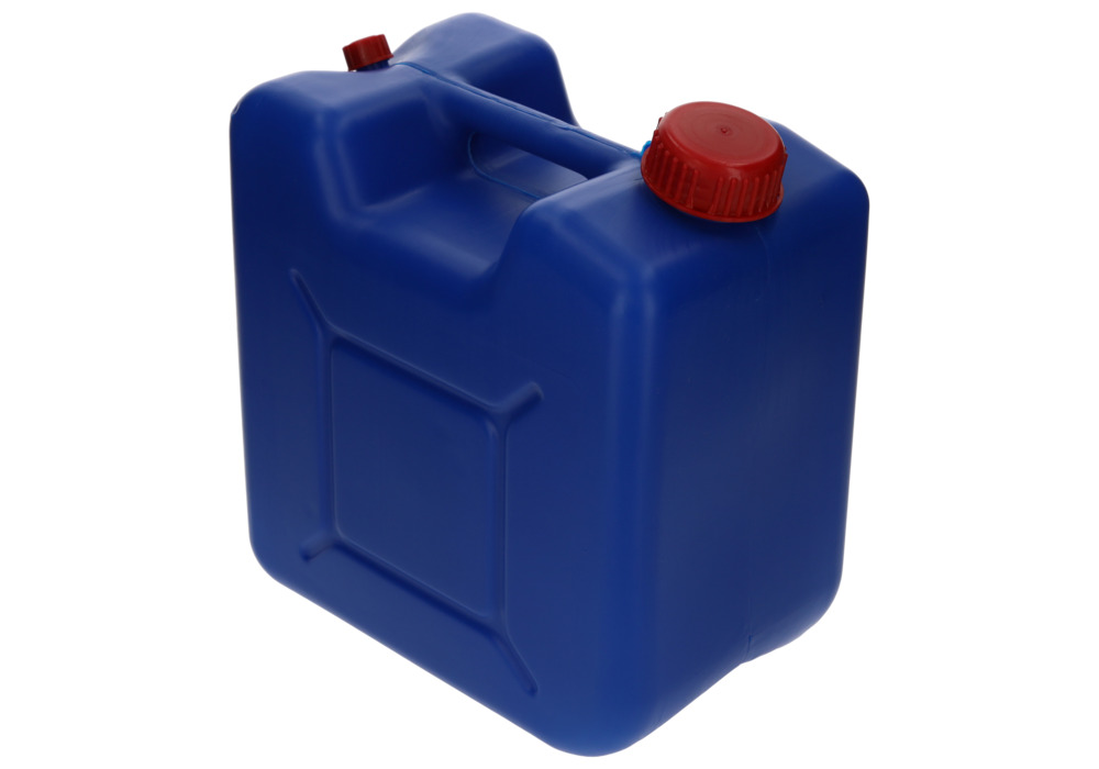 Afvalbak van PE-HD, met vulopening en ventilatieschroefverbinding, 10 liter, blauw - 11