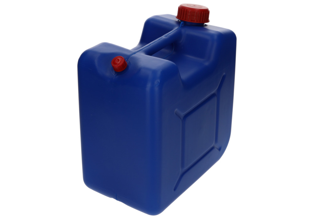 Afvalbak van PE-HD, met vulopening en ventilatieschroefverbinding, 10 liter, blauw - 4