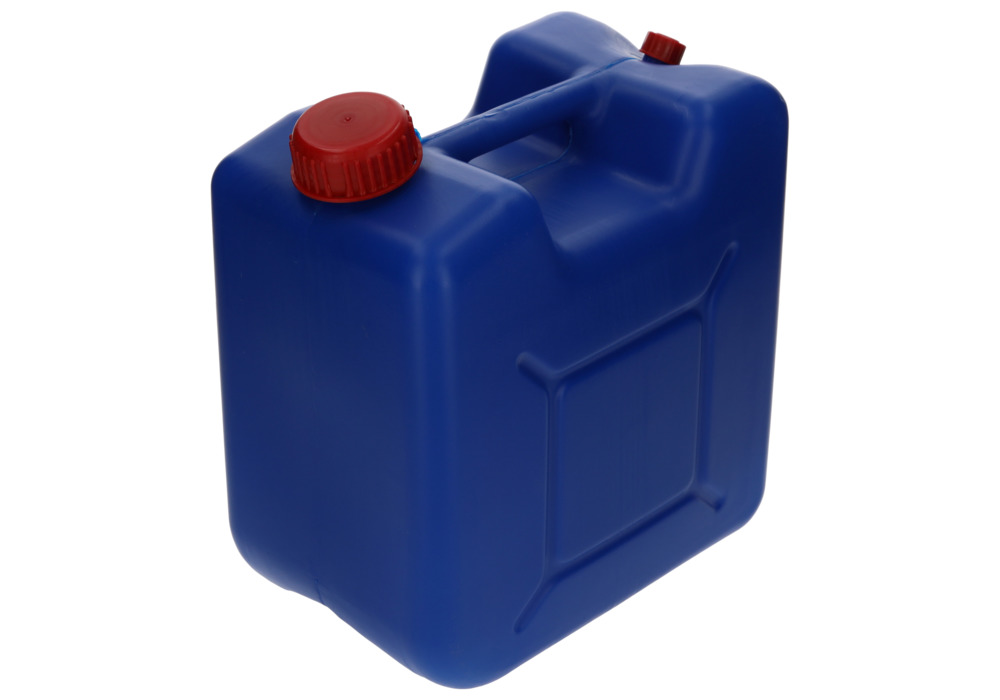 Afvalbak van PE-HD, met vulopening en ventilatieschroefverbinding, 10 liter, blauw - 3