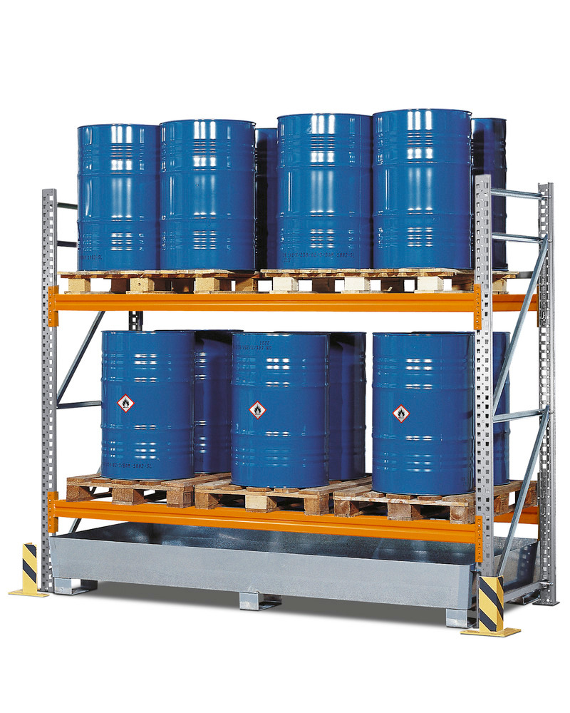 Pallet racking, PR 27.25, for 6 Euro or 4 Chemical pallets, with 2 shelves, starter module - 1