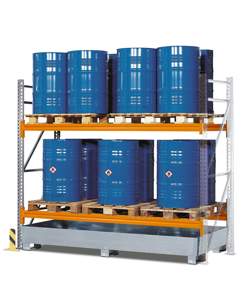 Pallet racking, PR 27.25, for 6 Euro or 4 Chemical pallets, with 2 shelves, extension module - 1