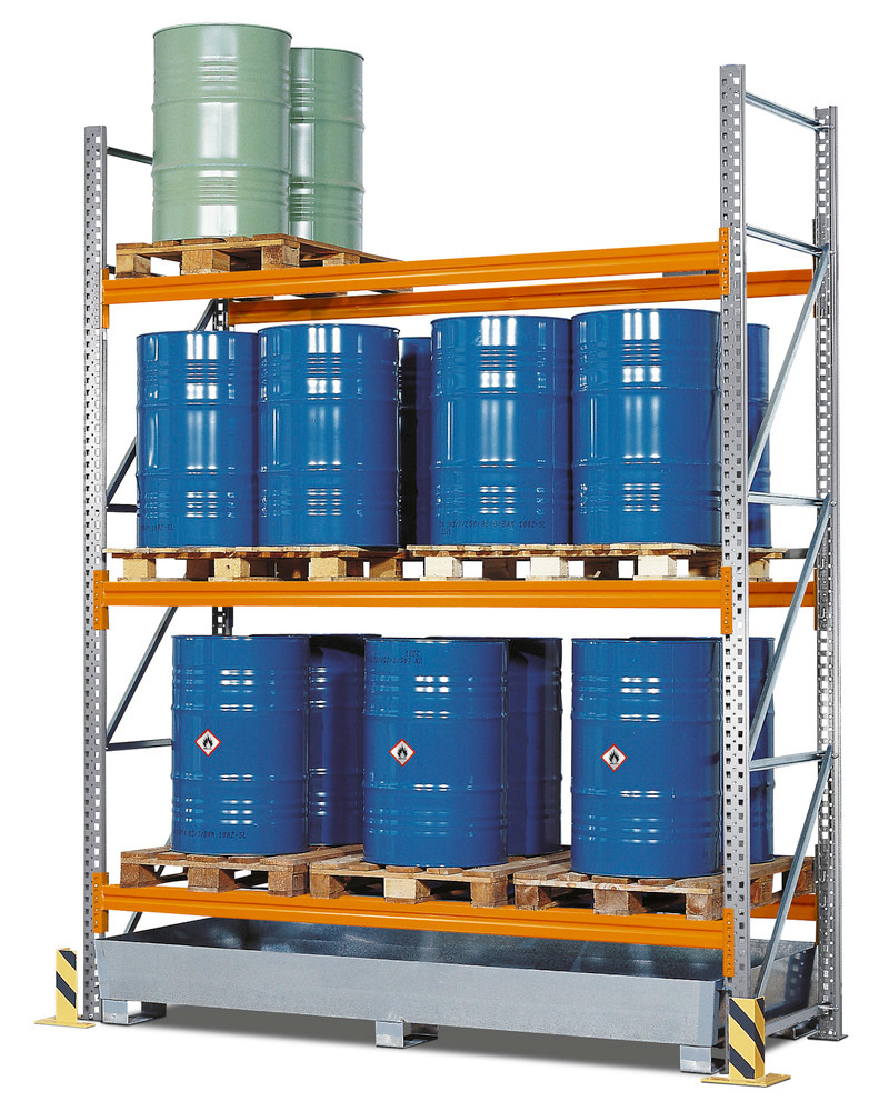 Pallet racking, PR 27.37, for 9 Euro or 6 Chemical pallets, with 3 shelves, starter module - 1