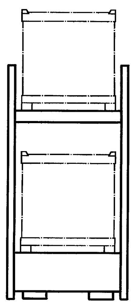 Combi-Regal 3 K2-I mit lackierter Auffangwanne, für 2 IBC à 1000 Liter, Anbaufeld - 3