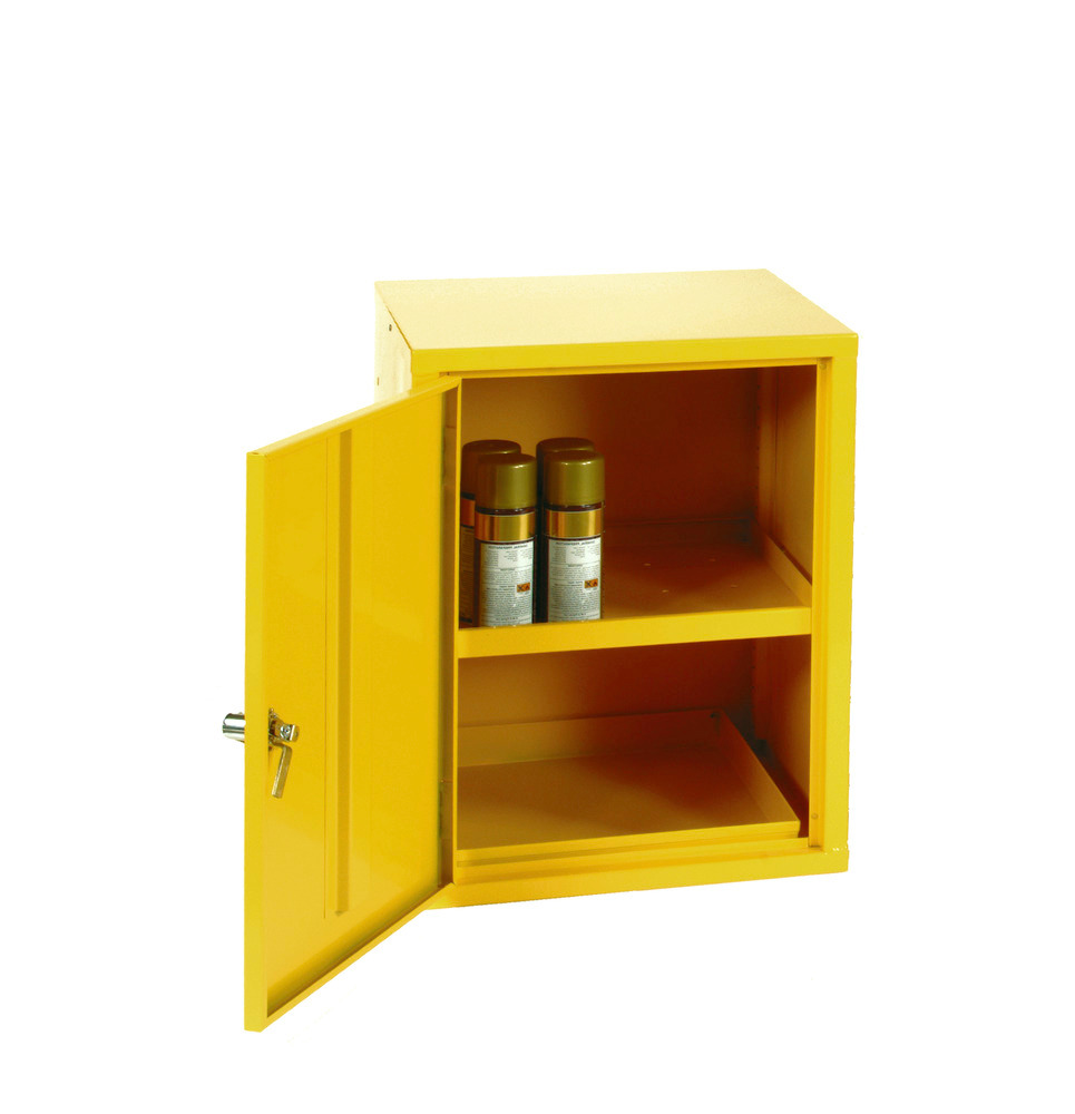 Hazardous storage cabinet HZ11, powder-coated steel, mini, Yellow/Grey - 1