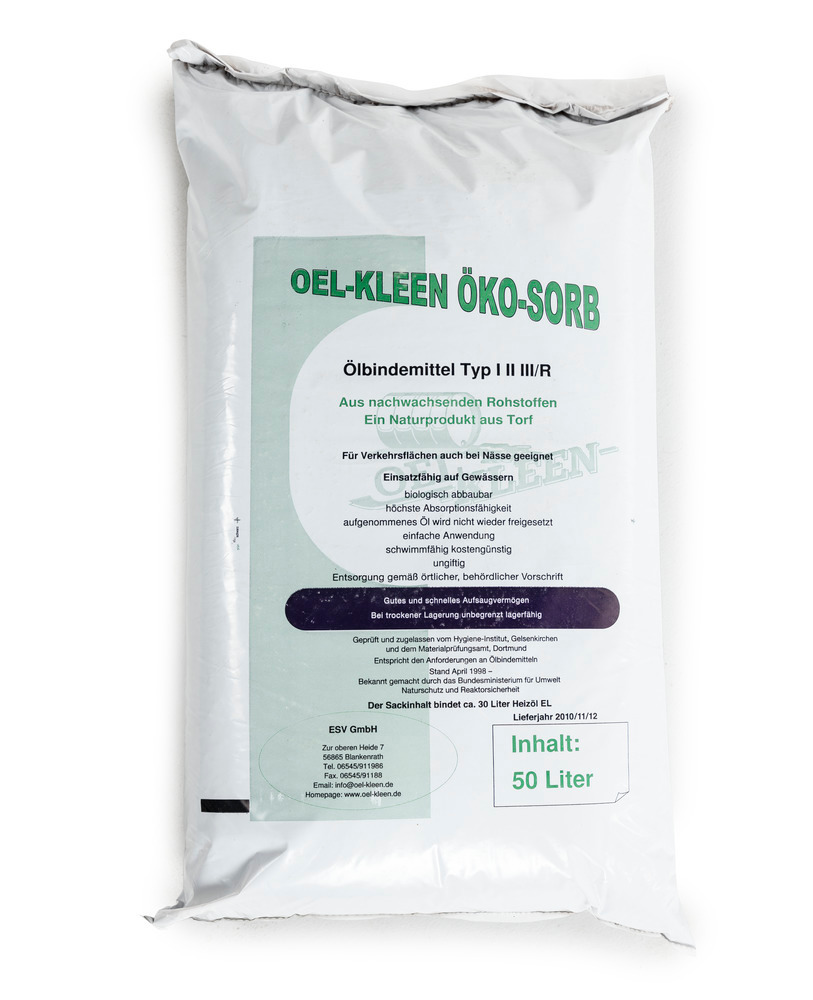 Oel-Kleen Öko-Sorb -rakeet, imeytysaine luonnonkuitua, hankaamaton, kelluva, 50 l säkki - 1