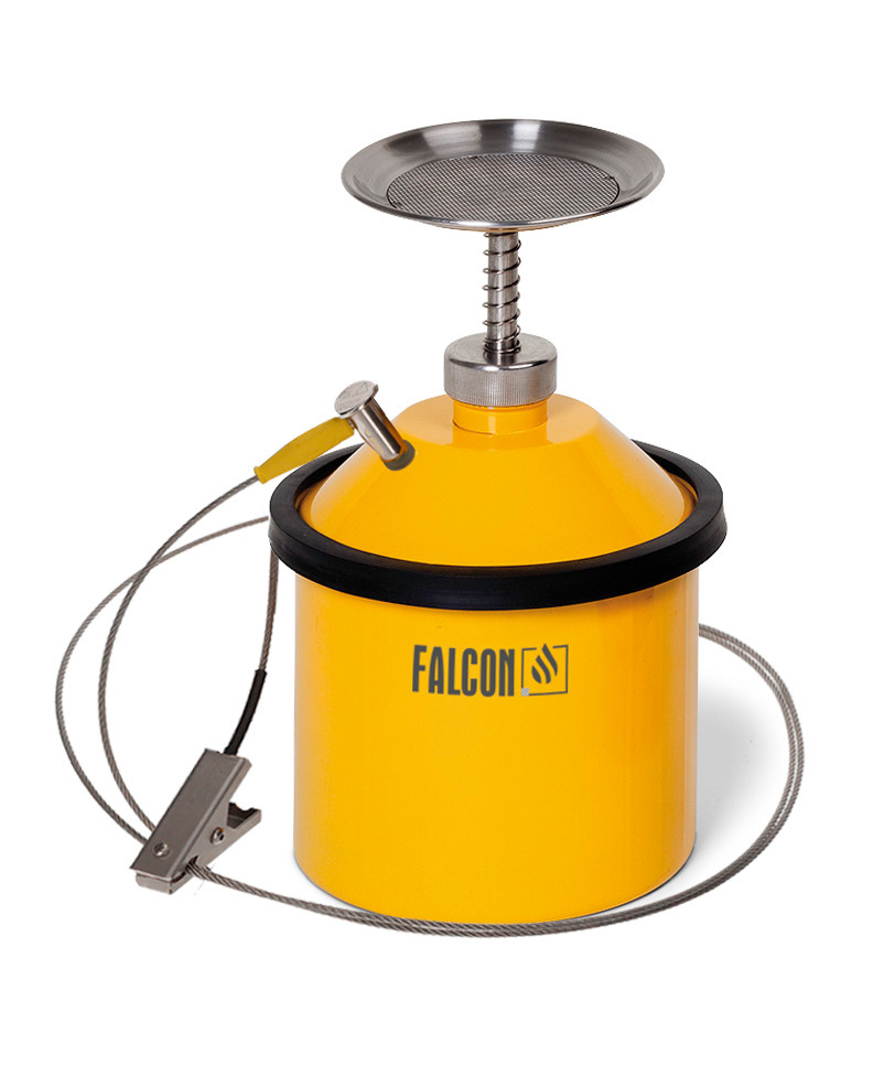 FALCON plunger can in steel, painted, 2.5 litre, with earth connection - 2