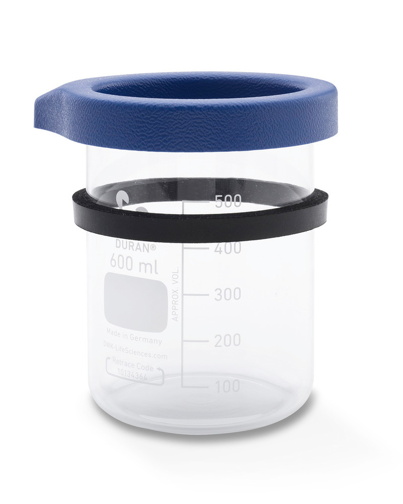 Rengöringsglas med plastlock och gummiring för ultraljudstvätt, 600 ml - 3