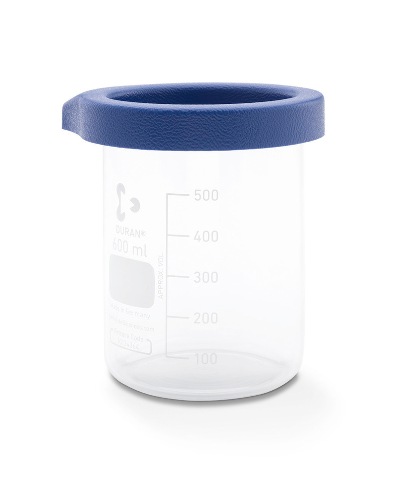 Rengöringsglas med plastlock och gummiring för ultraljudstvätt, 600 ml - 5