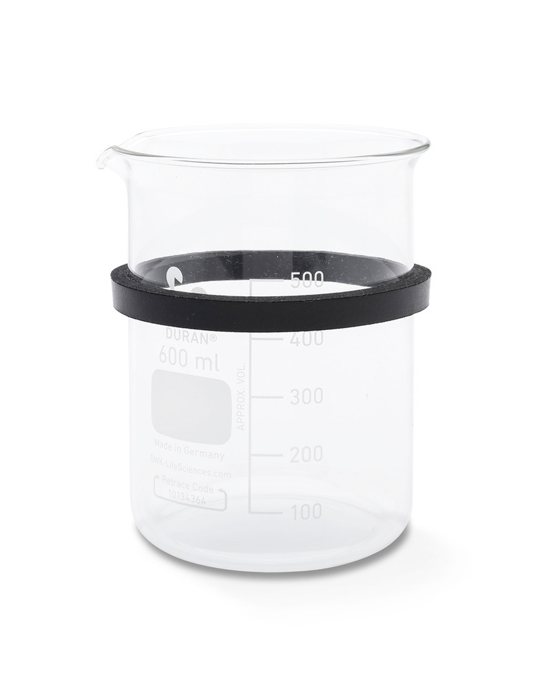 Vaso con tapa de plástico y anillo de goma para dispositivos de limpieza por ultrasonidos, 600 ml - 1