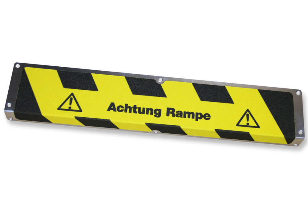 Antirutschkantenprofil, Aluminium m2, "Achtung Rampe", B 635 mm - 1