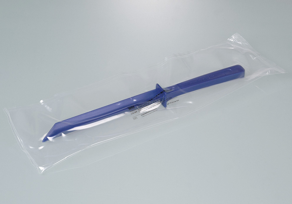 Špachtle z polystyrenu, detekovatelné, 150 mm, modré, sterilní, balené jednotlivě, v balení 10 ks - 3