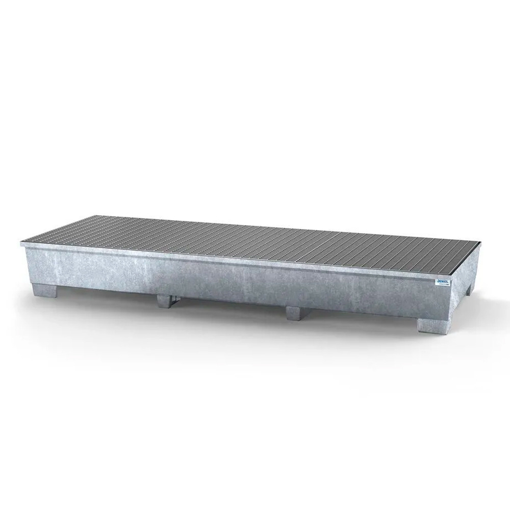 Spill Containment Pallet - 3 Drum Capacity - Removable Grating - Forklift Access - Galvanized Steel - 1