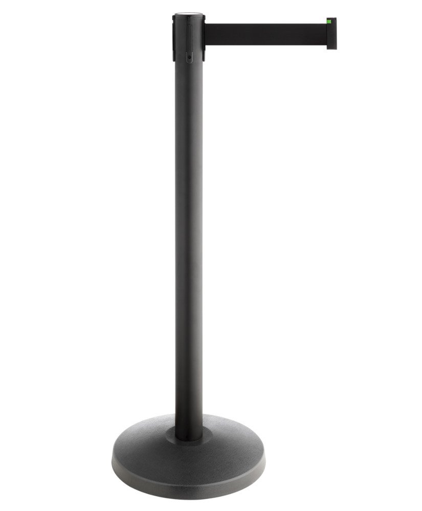 Avspärrningsstolpe Allround, svart stolte, svart band, bandlängd 3,00 m - 1