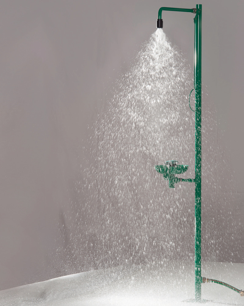 Body shower with eye shower with plastic basin, green, floor mounting, BR 837085/75 l - 3